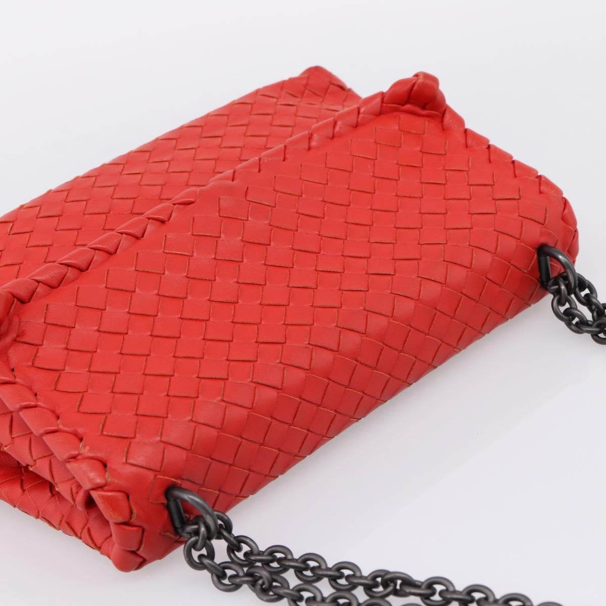 Bottega Veneta Olimpia Intrecciato Nappa, Red, Leather, Shoulder Bag