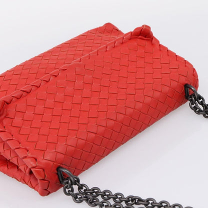 Bottega Veneta Olimpia Intrecciato Nappa, Red, Leather, Shoulder Bag