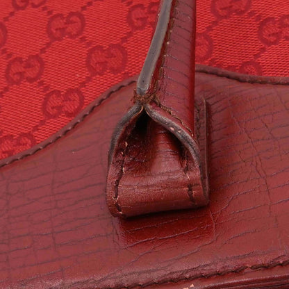 Gucci Horsebit Bracket GG Canvas, Red, Canvas, Tote Bag