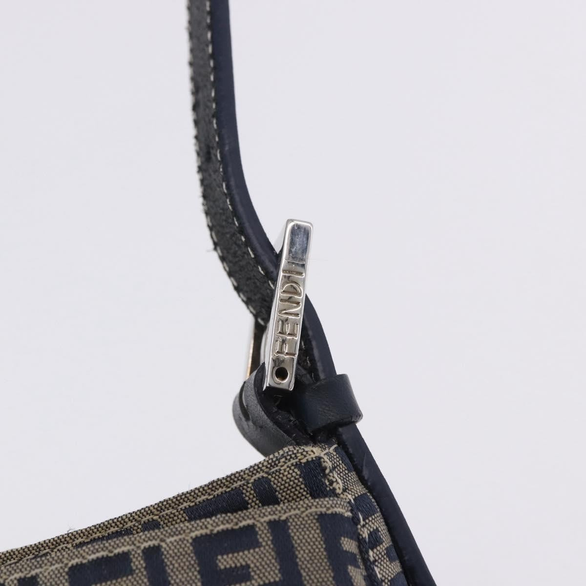 Fendi Baguette Zucca Canvas, Navy, Canvas, Handbag