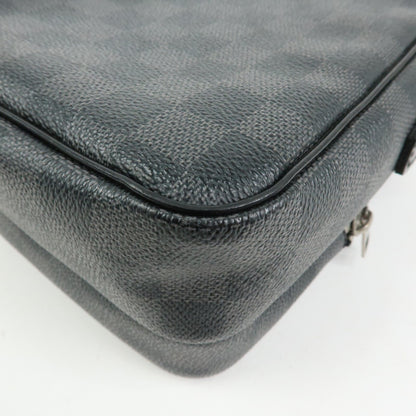 Louis Vuitton Rem Damier Graphite, Black, Canvas, Handbag