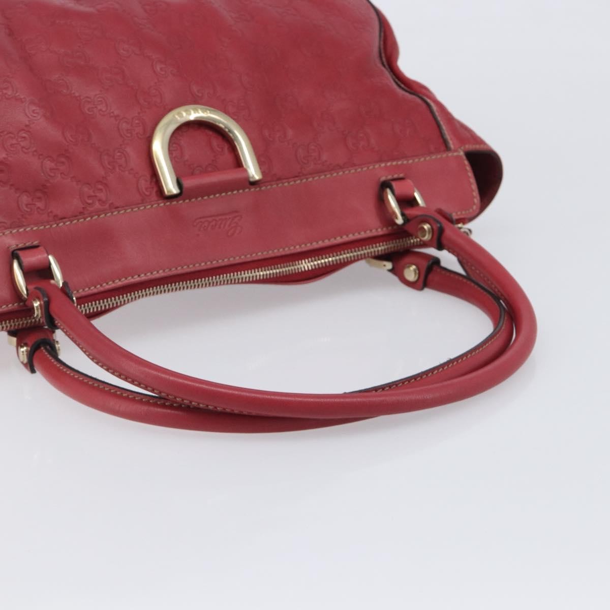 Gucci D Ring Guccissima Leather, Red, Leather, Tote Bag