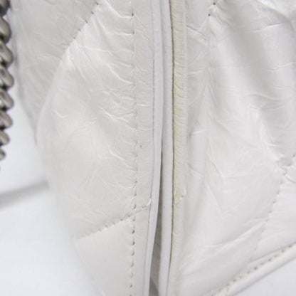 Balenciaga Crush Chain Flap Quilted Crushed Calfskin, White, Leather, Handbag