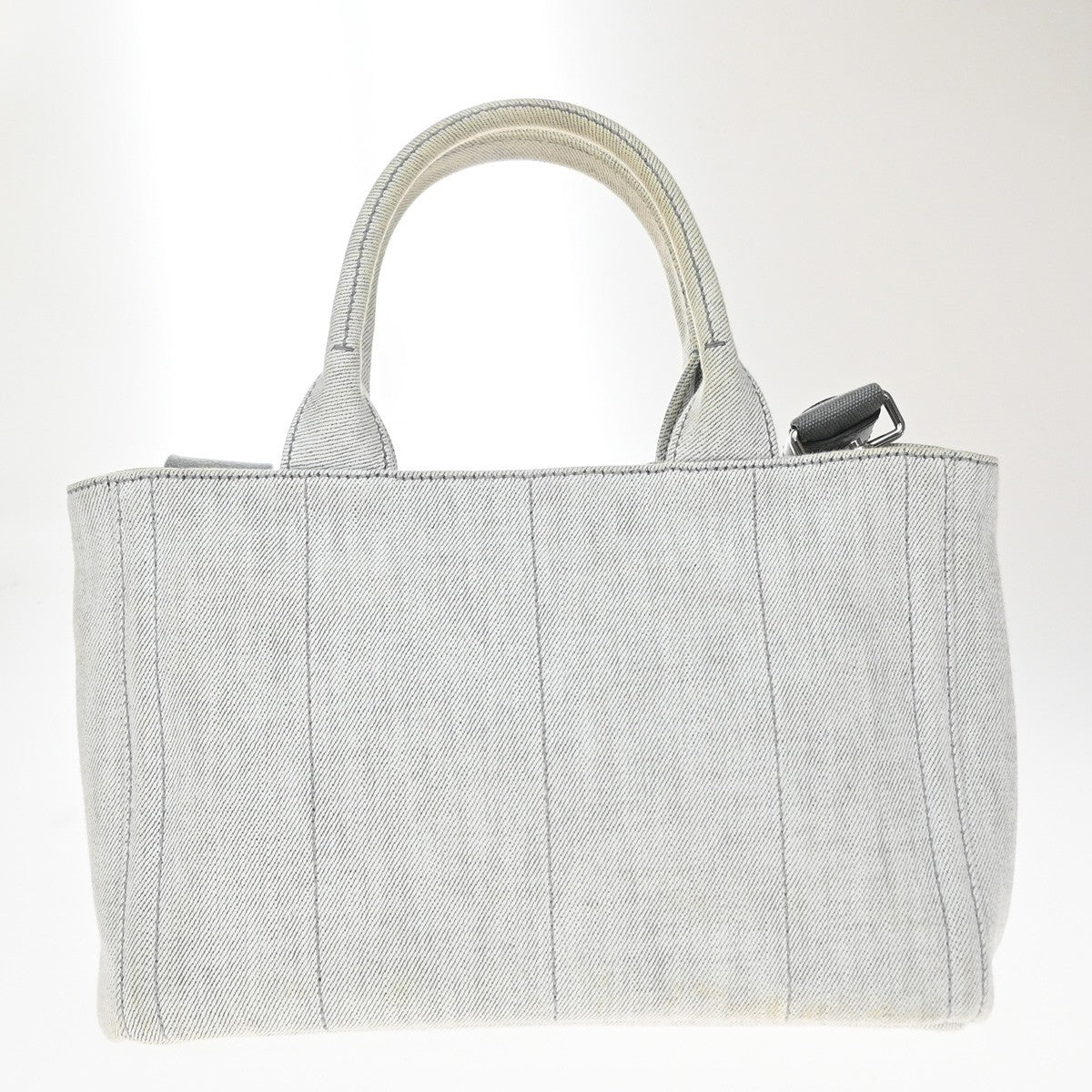 Prada Canapa Convertible Rhinestone Embellished Canvas, Gray, Canvas, Tote Bag
