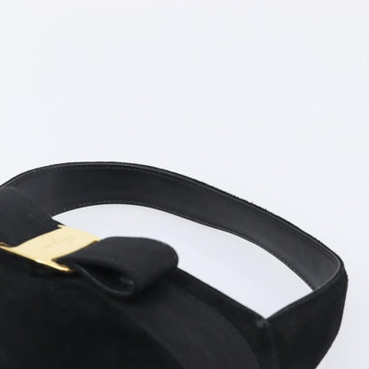 Salvatore Ferragamo Vala Suede, Black, Suede, Shoulder Bag