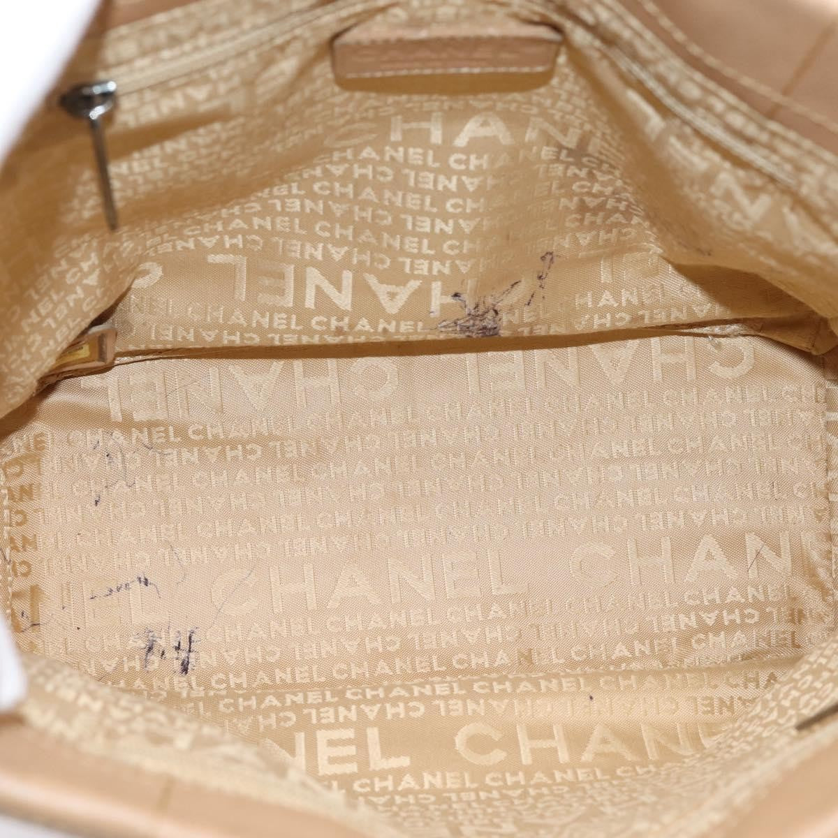 Chanel Chocolate Bar Coco Mark Leather, Beige, Leather, Tote Bag