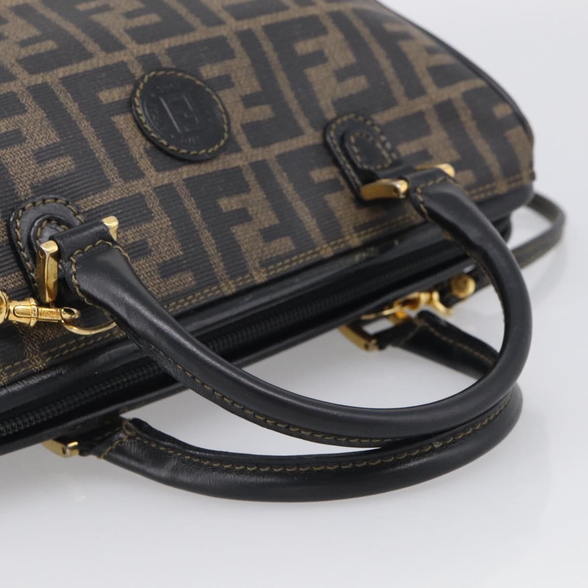 Fendi Convertible Boston Zucca Canvas, Brown, Canvas, Handbag