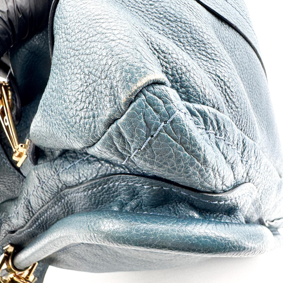 Chloe Paraty Quilted Leather, Blue, Leather, Handbag
