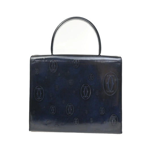 Cartier Happy Birthday Patent Leather, Navy, Patent Leather, Handbag
