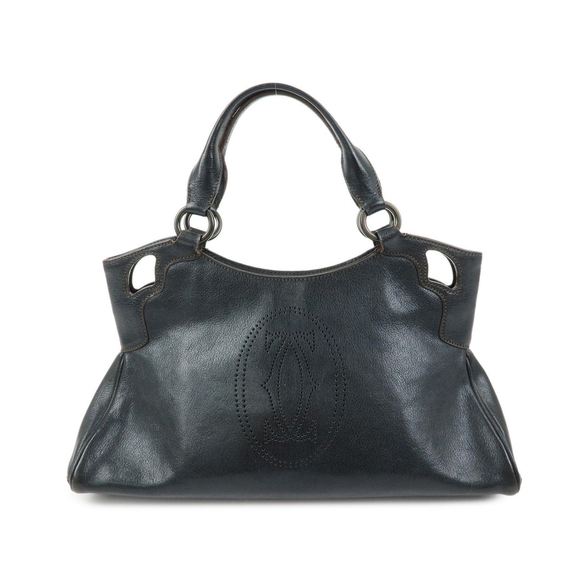 Cartier Marcello Leather, Black, Leather, Handbag