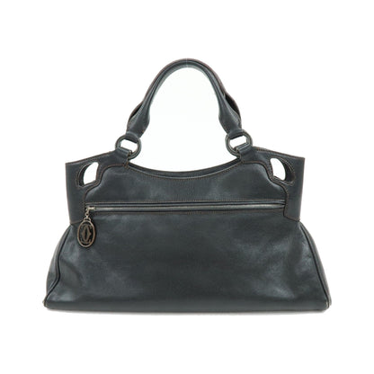 Cartier Marcello Leather, Black, Leather, Handbag