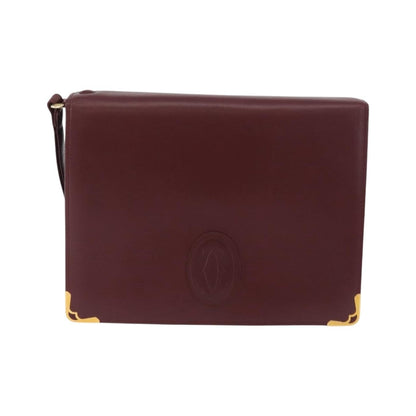 Cartier Must de Cartier Clutch Leather, Burgundy, Leather, Clutch