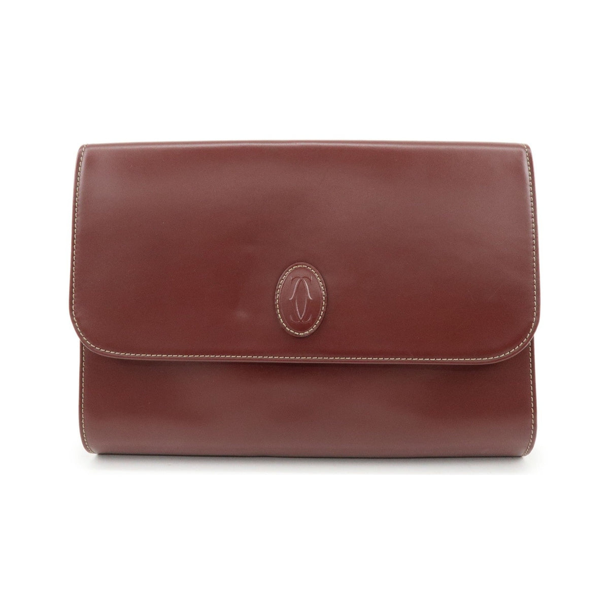 Cartier Must de Cartier Clutch Leather, Burgundy, Leather, Clutch