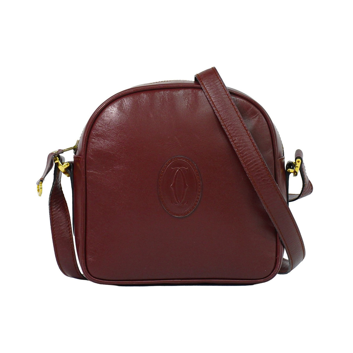 Cartier Must de Cartier Leather, Burgundy, Leather, Shoulder Bag