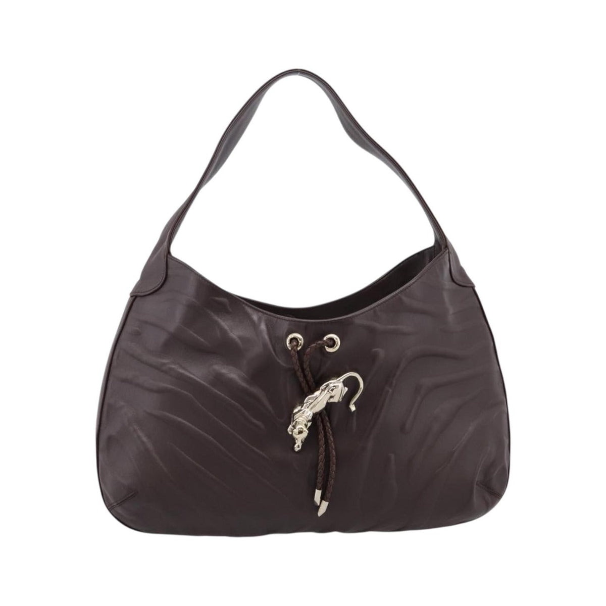 Cartier Panthère Shoulder Leather, Brown, Leather, Shoulder Bag
