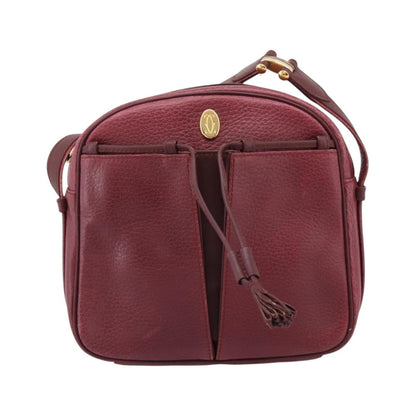 Cartier Tasseled Must de Cartier Leather, Burgundy, Leather, Shoulder Bag