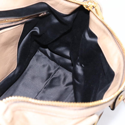 Miu Miu Convertible Bauletto Vitello Shine, Beige, Leather, Handbag
