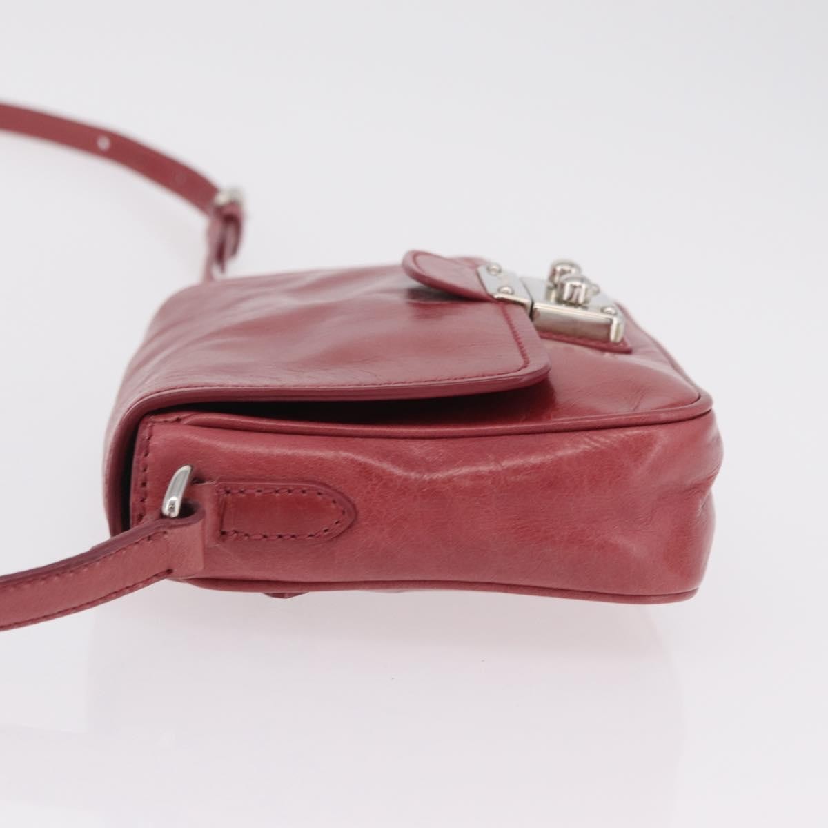 Miu Miu Madras Shoulder Leather, Pink, Leather, Crossbody Bag