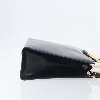 Celine Top Handle Leather, Black, Leather, Handbag