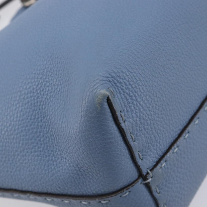 Fendi Selleria Carla Leather, Blue, Leather, Tote Bag