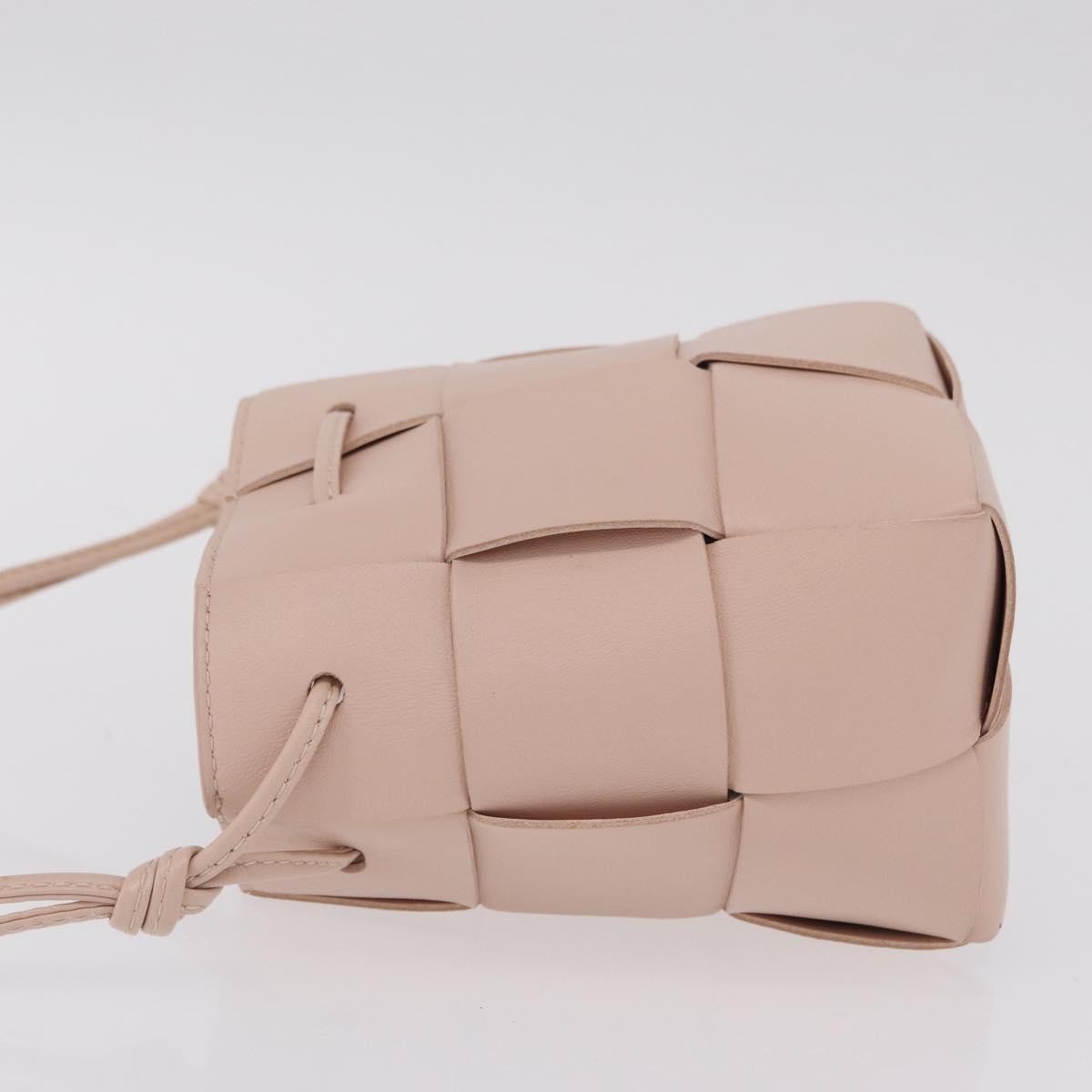 Bottega Veneta Cassette Bucket Maxi Intrecciato Leather, Pink, Leather, Handbag