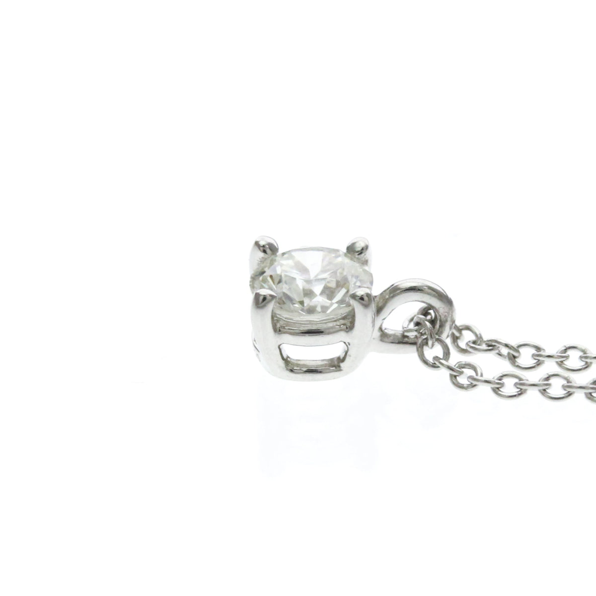 Tiffany & Co. Solitaire Pendant Platinum with Emerald Cut Diamond, Silver, Platinum, Necklace