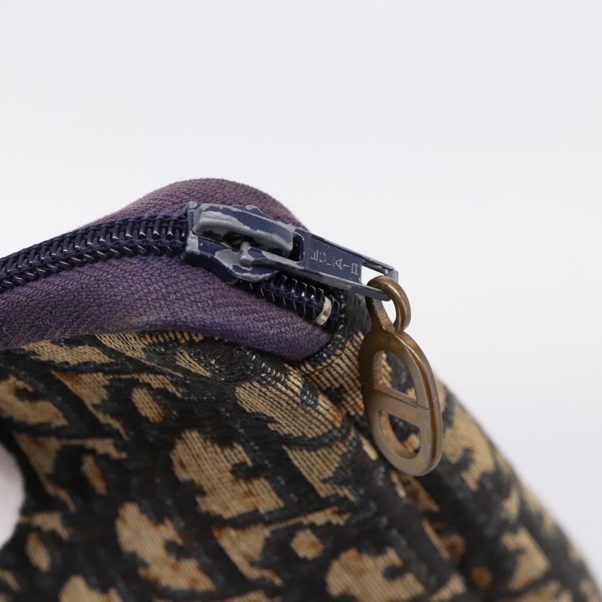Christian Dior Wristlet Clutch Oblique Canvas, Navy, Canvas, Clutch