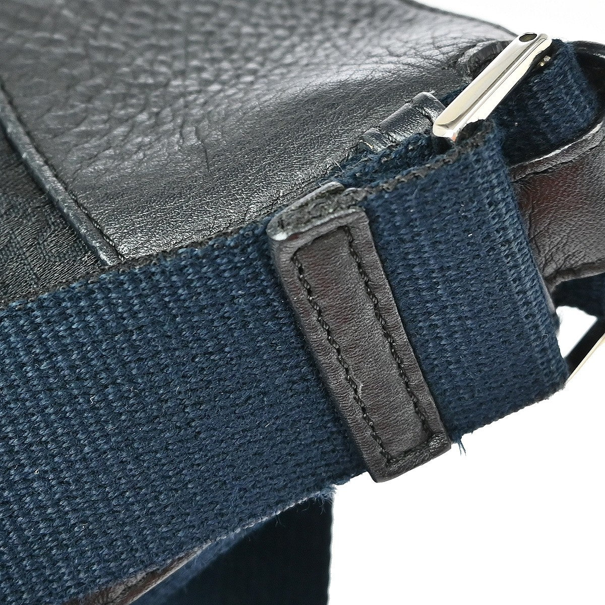 Christian Dior Vintage Street Chic Messenger Diorissimo Canvas and Leather, Black, Canvas, Shoulder Bag