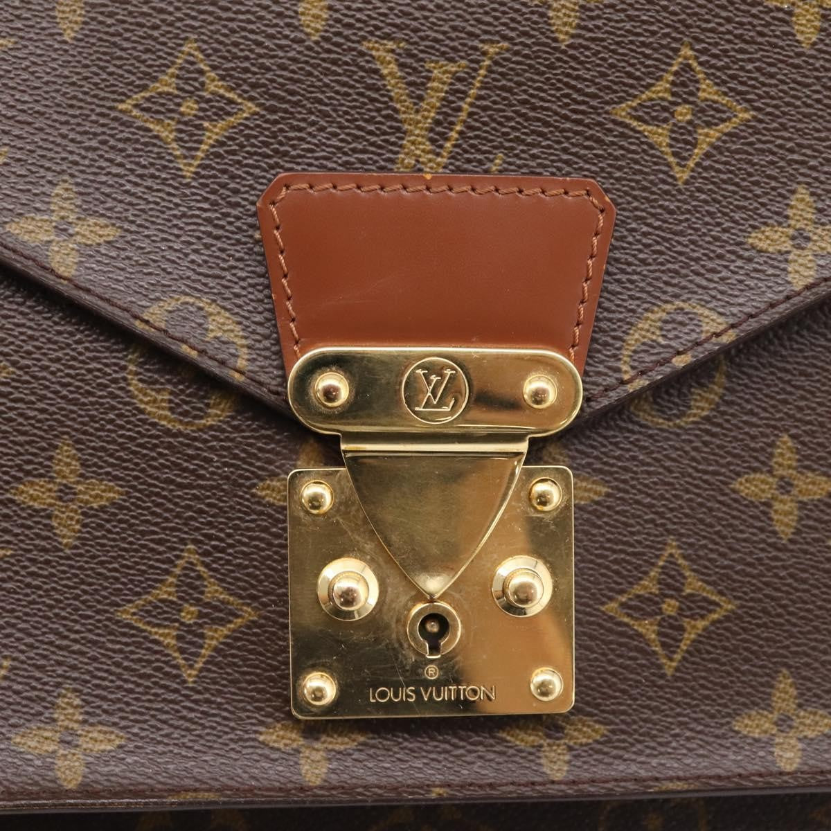 Louis Vuitton Monceau Monogram Canvas, Brown, Canvas, Handbag