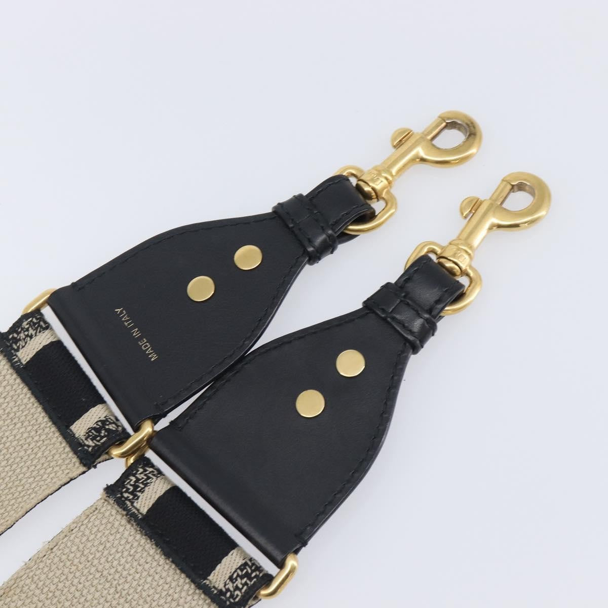 Christian Dior Logo Shoulder Strap Embroidered Canvas, Navy, Canvas, Straps