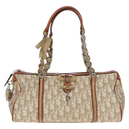 Christian Dior Vintage Trotter Romantique Boston Diorissimo Coated Canvas, Beige, Canvas, Handbag