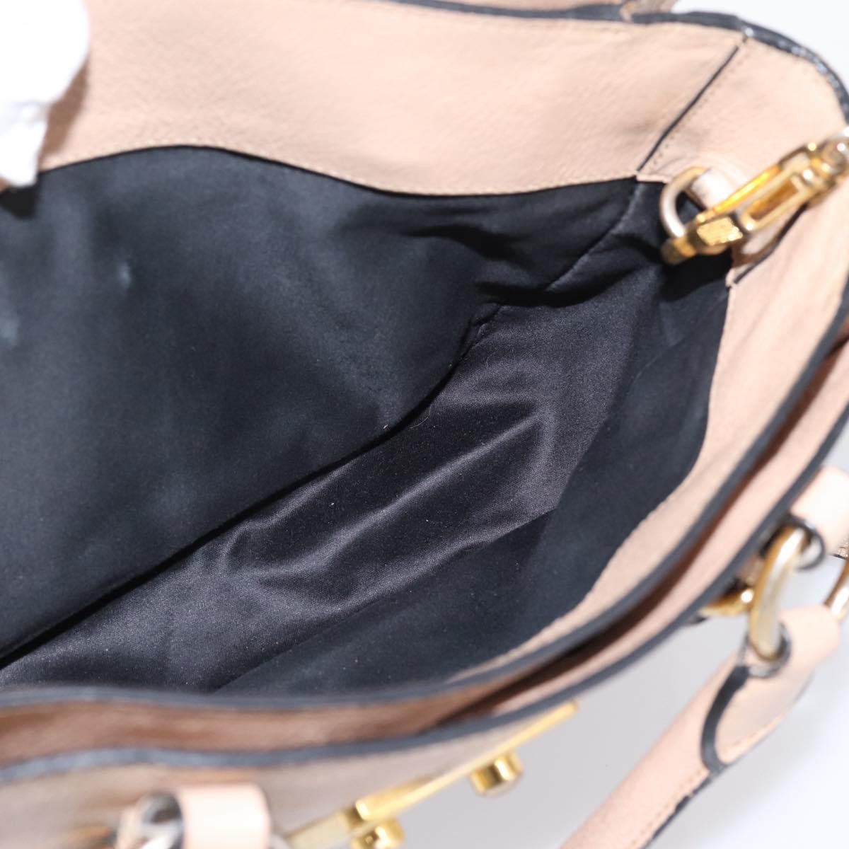 Miu Miu Madras Convertible Lock Leather, Beige, Leather, Tote Bag
