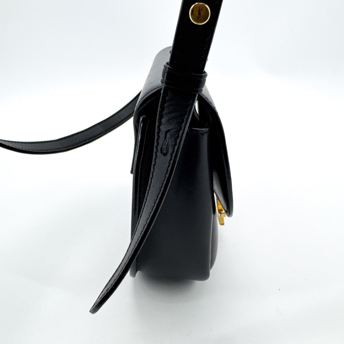 Saint Laurent Kaia Leather, Black, Leather, Shoulder Bag