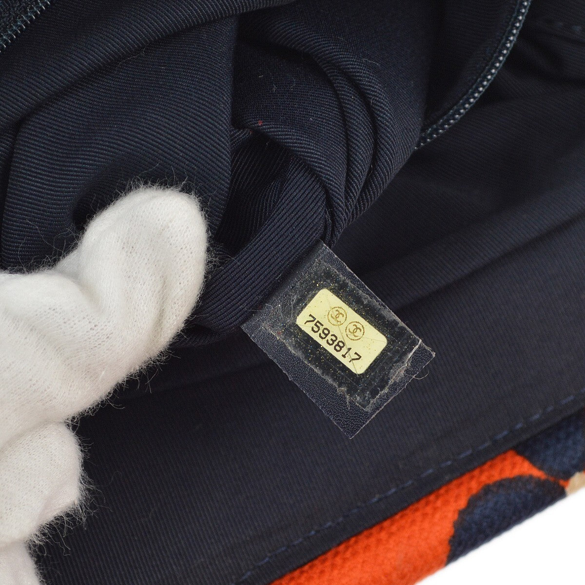Chanel Vintage Frame Printed Canvas, Orange, Canvas, Shoulder Bag
