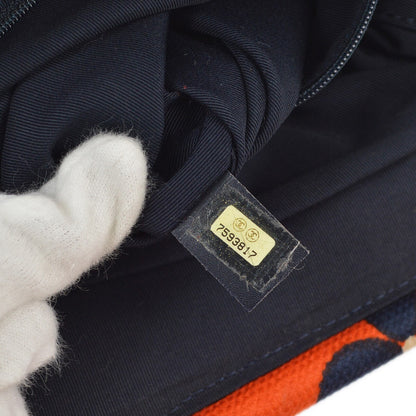 Chanel Vintage Frame Printed Canvas, Orange, Canvas, Shoulder Bag