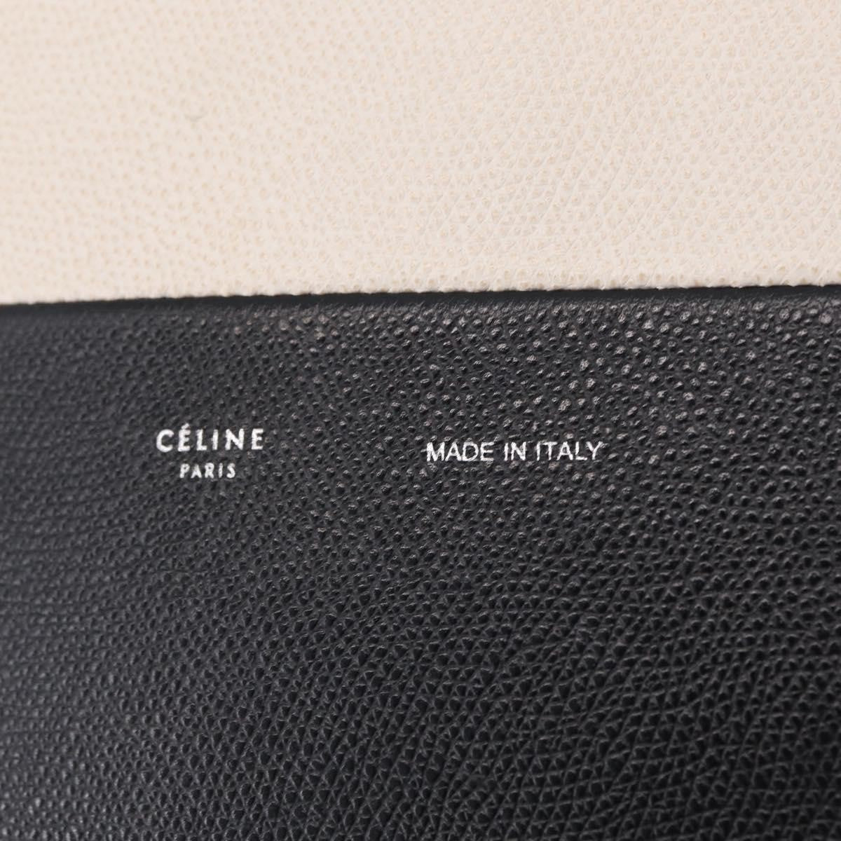 Celine Vertical Bi-Cabas Leather, Black, Leather, Tote Bag