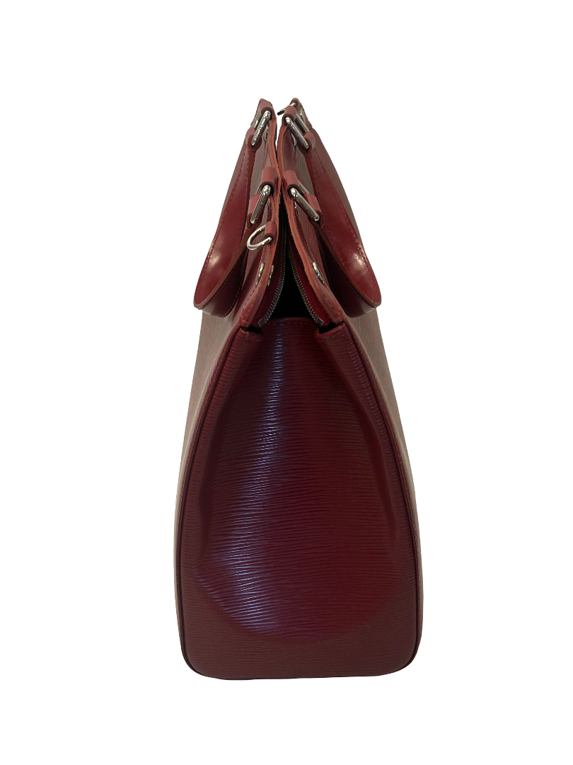 Louis Vuitton Brea Crocodile, Burgundy, Leather, Handbag
