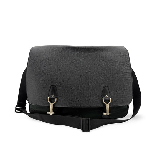Louis Vuitton Roman Handbag Taiga Leather, Black, Leather, Handbag