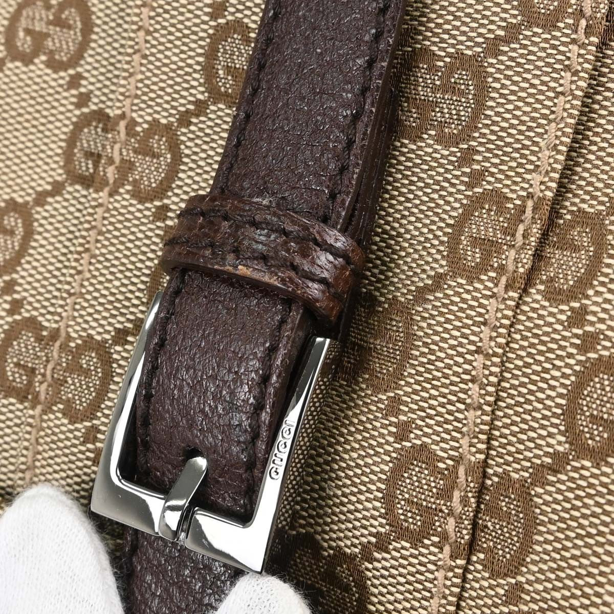 Gucci Abbey D-ring Handbag Canvas GG, Beige, Canvas, Handbag