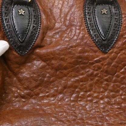 Fendi Handbag canvas, Brown, Leather, Handbag
