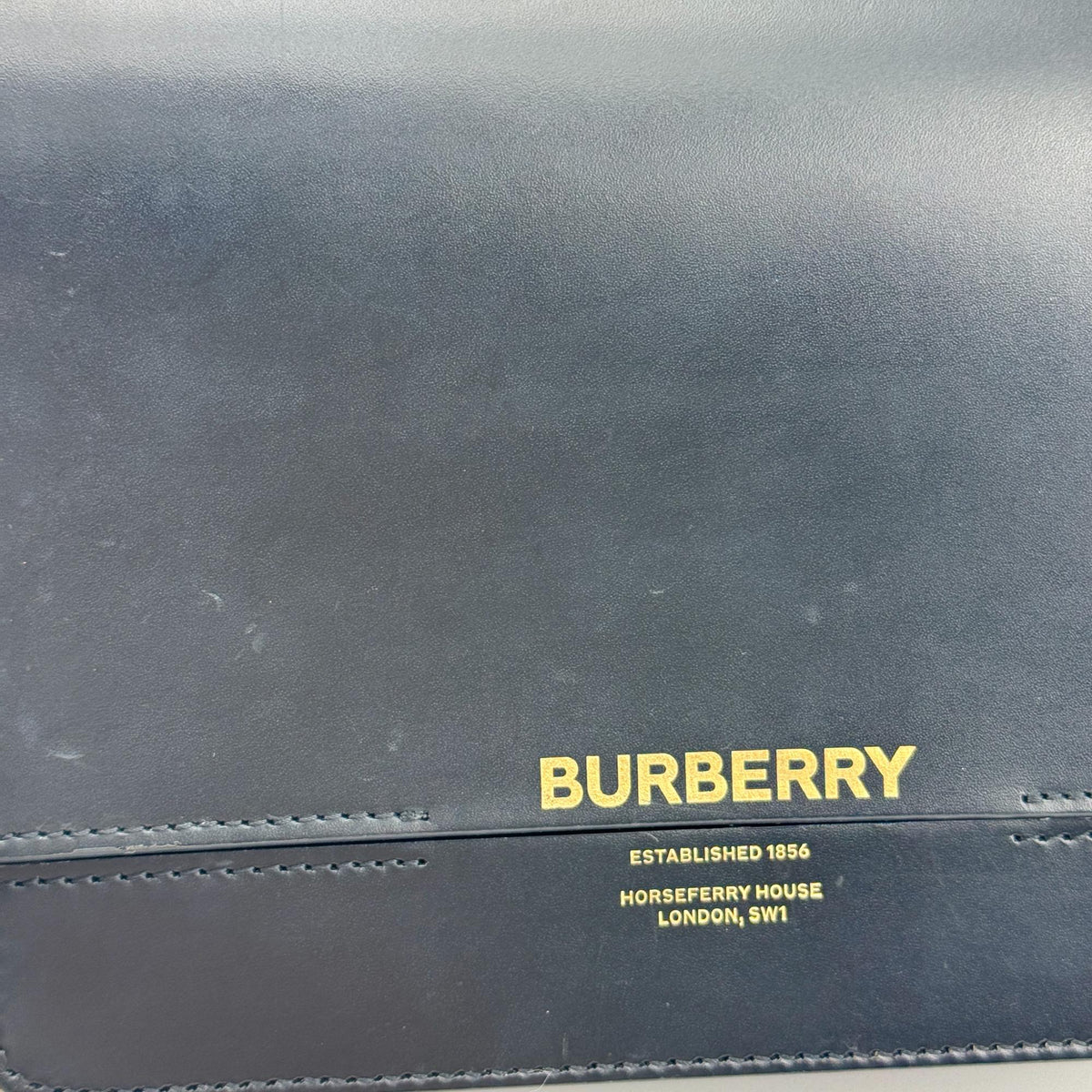 Burberry Grace Flap Horseferry Printed Leather, Black, Leather, Shoulder Bag