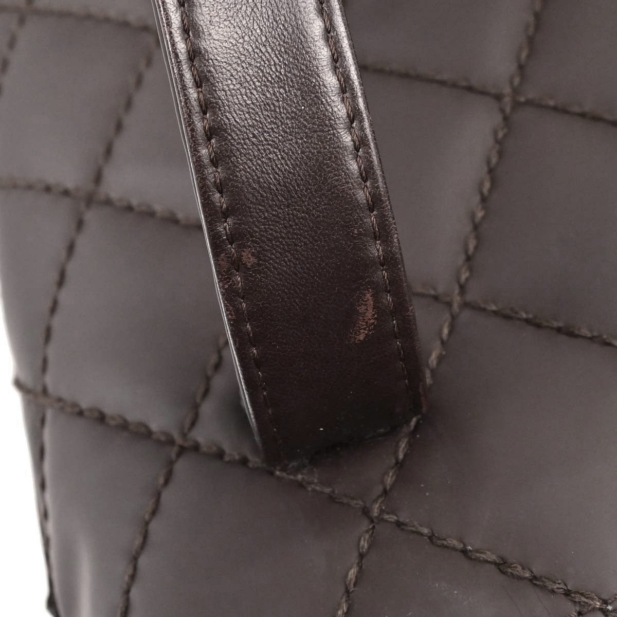 Chanel Surpique Quilted Leather, Brown, Leather, Tote Bag