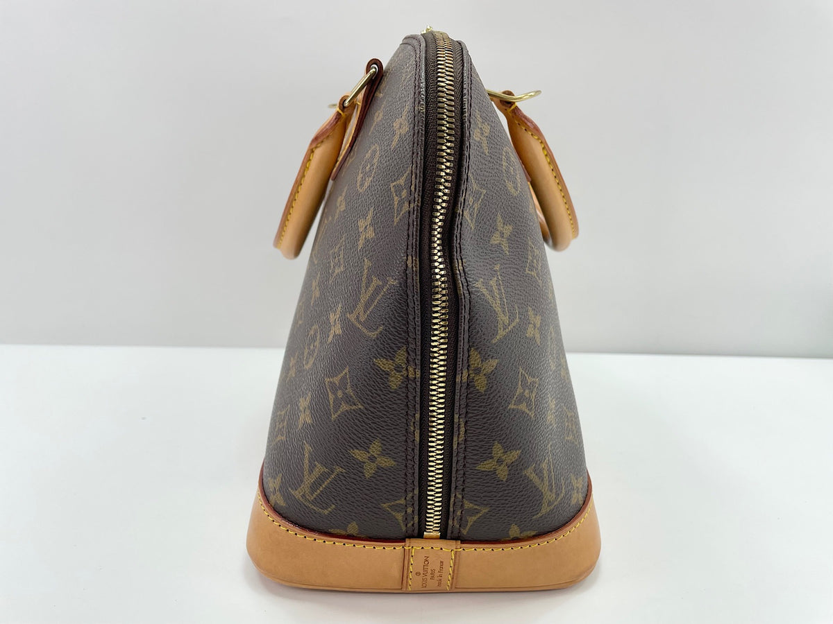 Louis Vuitton Alma Monogram Lace Leather, Brown, Canvas, Handbag