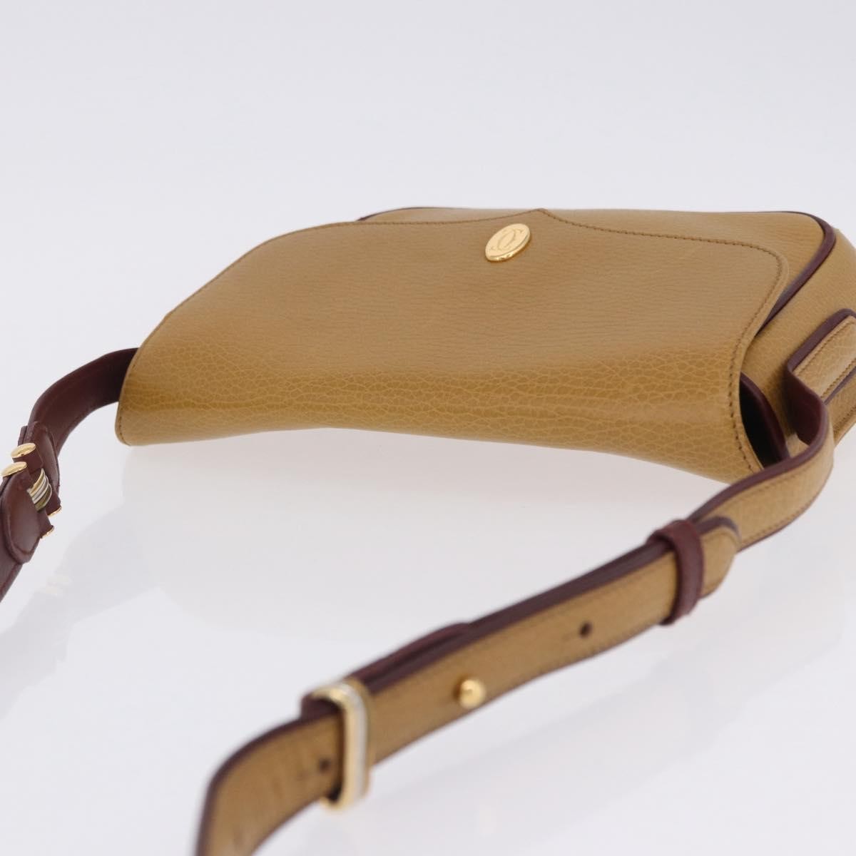 Cartier Must de Cartier Leather, Beige, Leather, Shoulder Bag