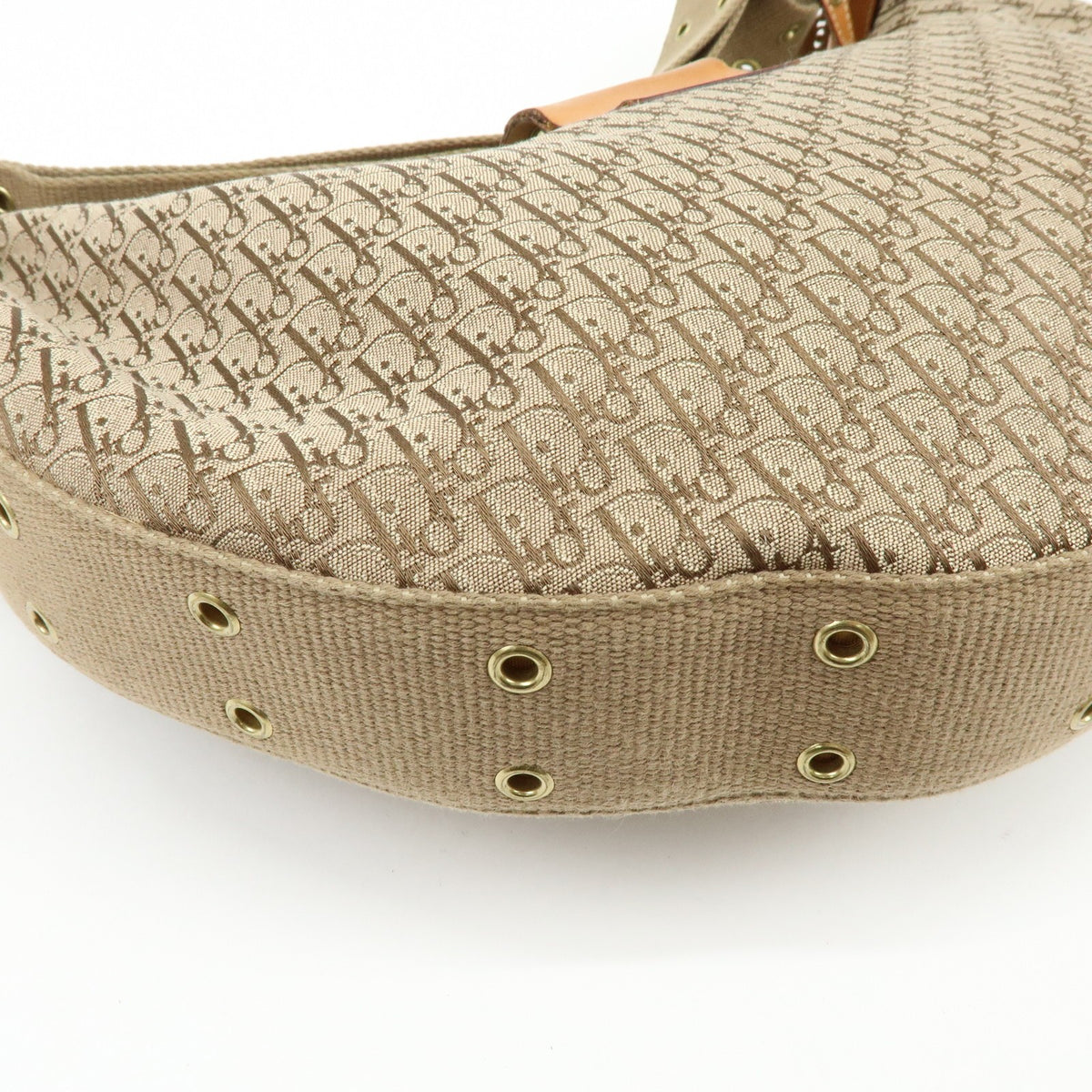 Christian Dior Street Chic Hobo Canvas, Beige, Canvas, Shoulder Bag