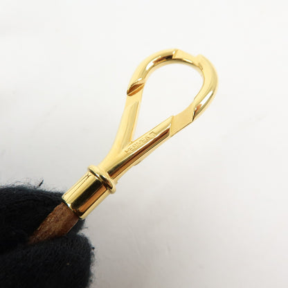 Hermes Jumbo Hook Choker Woven Leather and Metal, Brown, Leather, Necklace