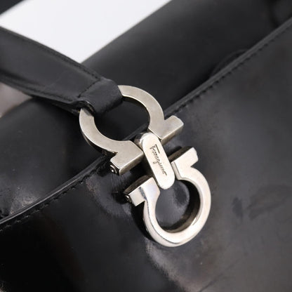 Salvatore Ferragamo Gancini Top Handle Patent leather, Black, Patent Leather, Handbag