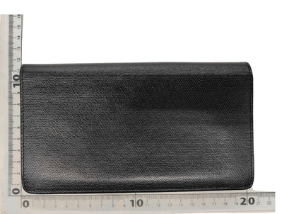 Chanel CC Logo Zipper Long Bifold Leather, Black, Leather, Wallet