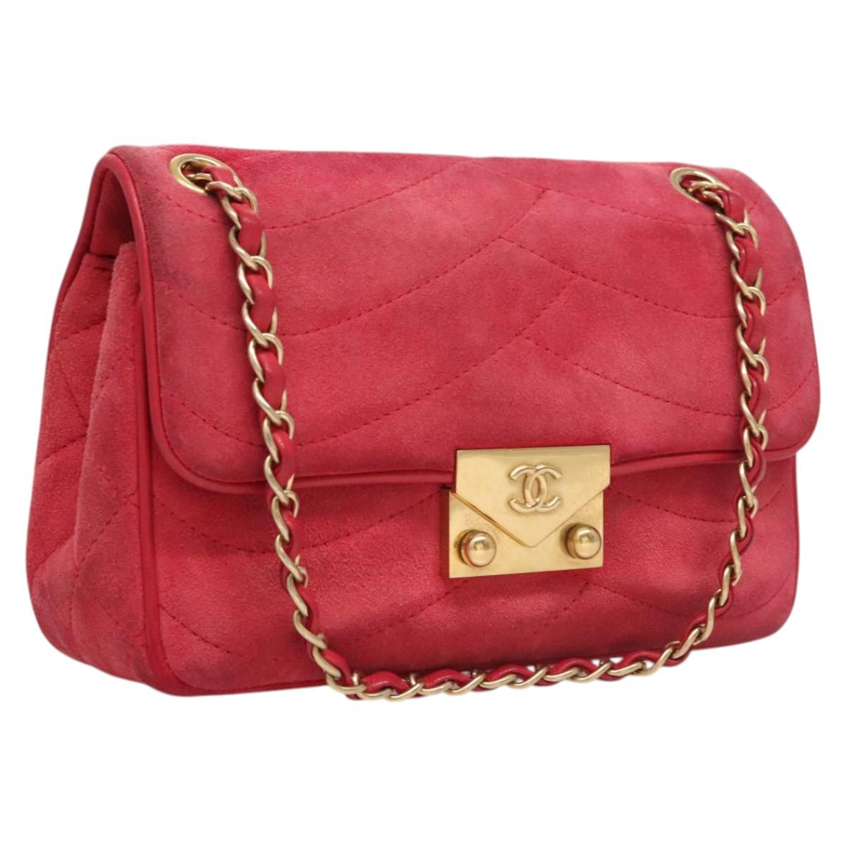 Chanel Pagoda Flap Bag Suede and Lambskin, PINK, SUEDE, Shoulder bag