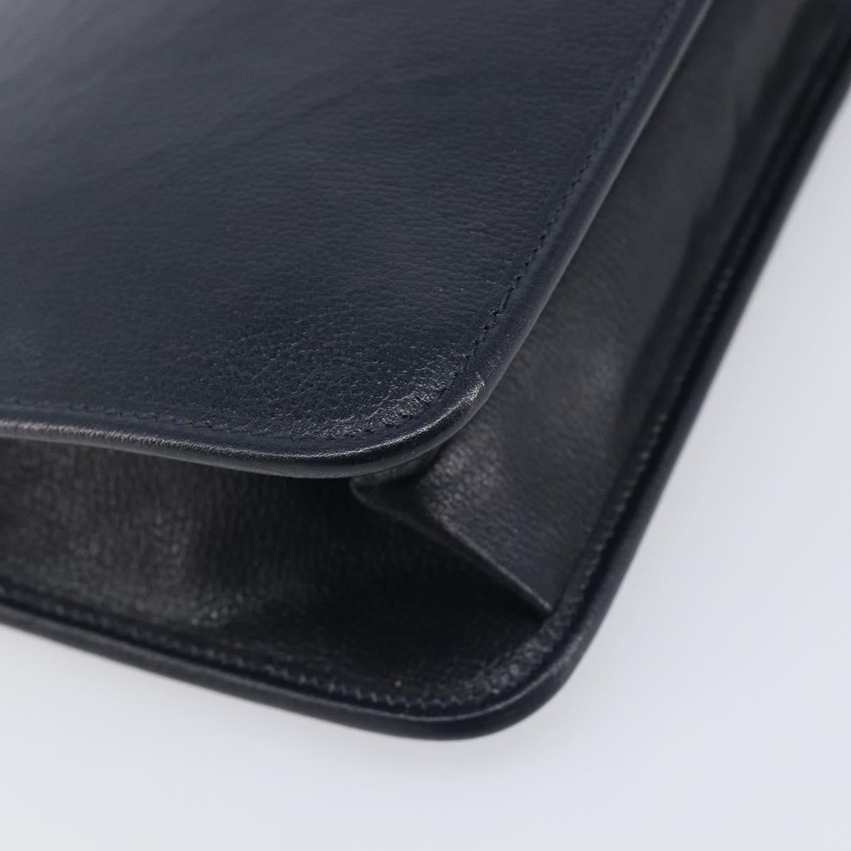 Christian Dior Homme Logo Clutch Leather, Navy, Leather, Clutch